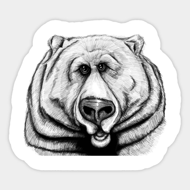 A big, cuddly, grizzly bear! Sticker by BigNoseArt